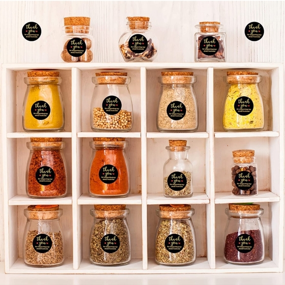 50 ct   2 inch, Black Thank You Labels Sticker, Thank You for Supporting… - Picture 8 of 9